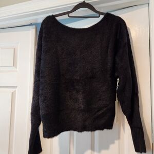 Joie Fuzzy Black Crew Neck Sweater